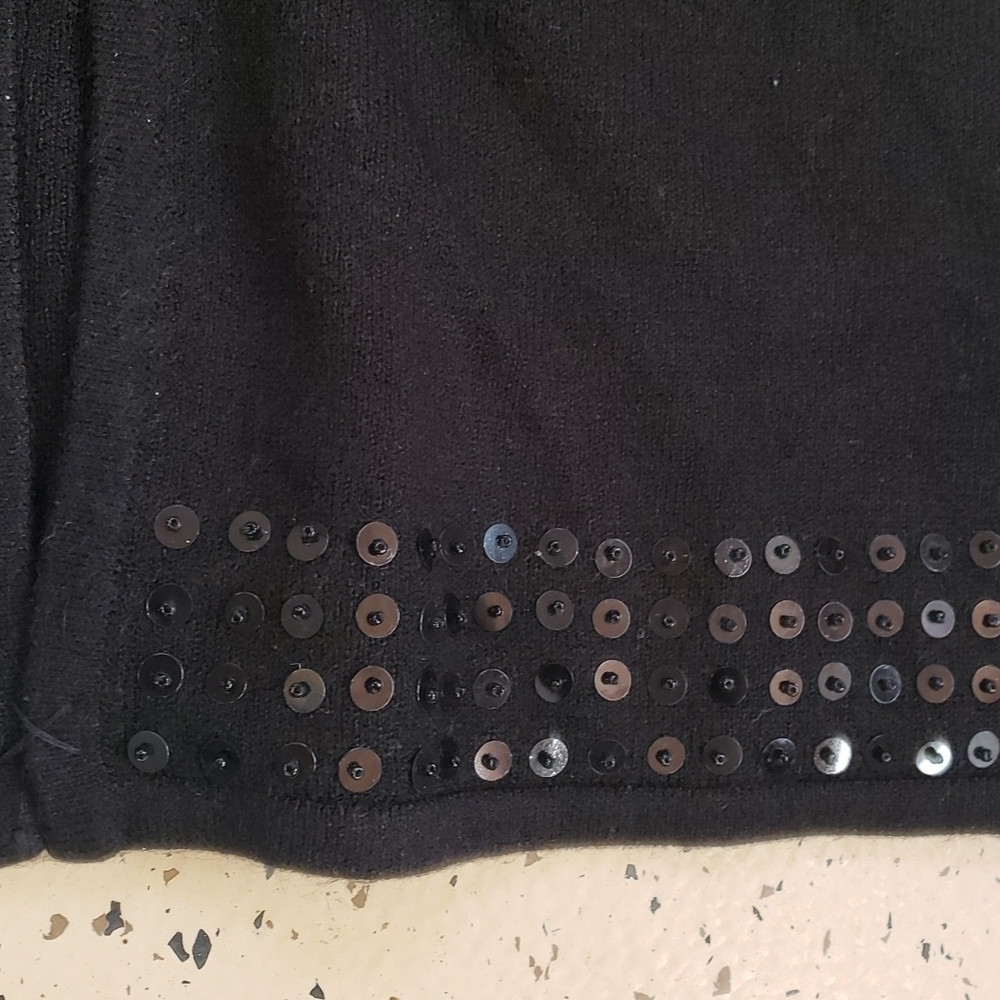 𝅺NORTON McNaughton sweater women's size large NWT cowl neck sequin neck and hem - Picture 5 of 6